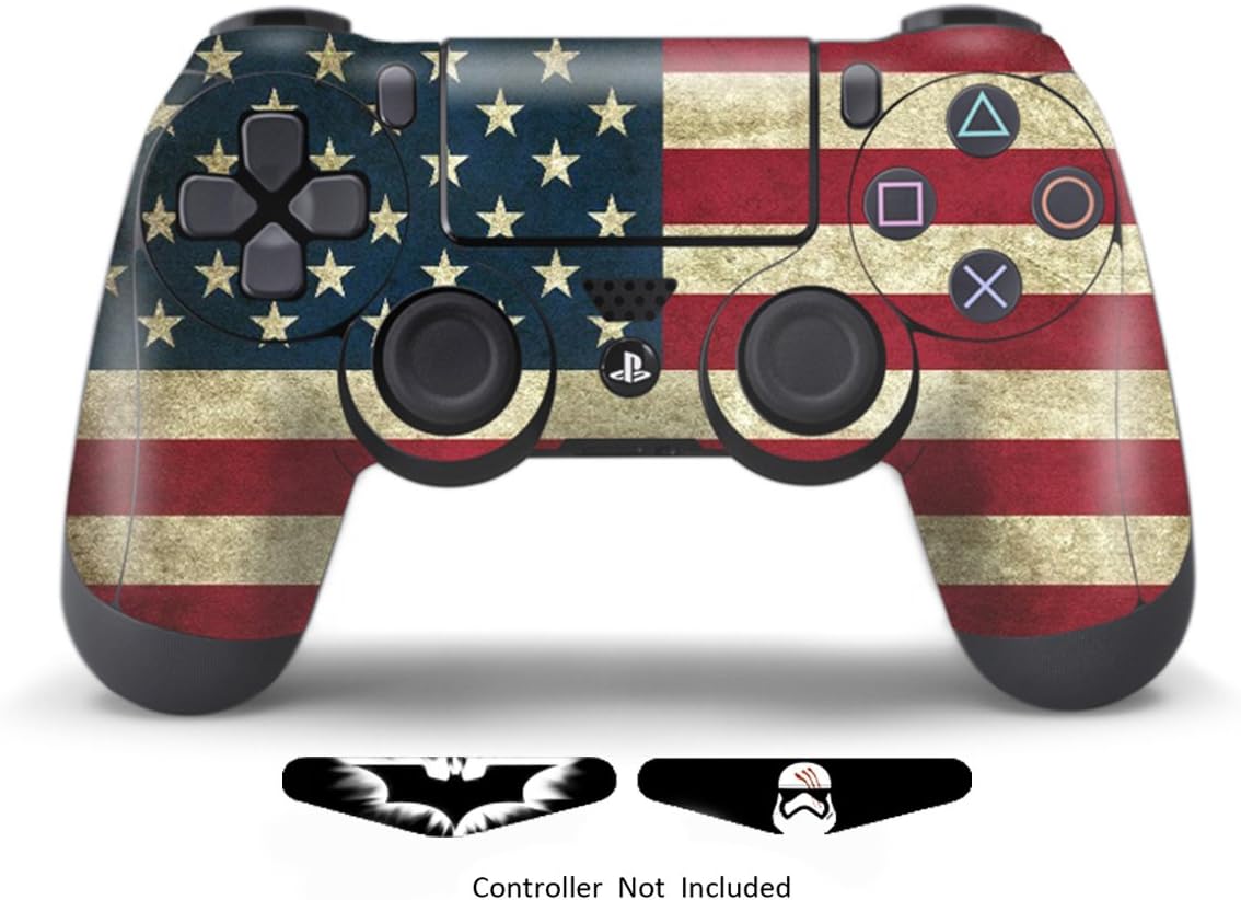 Skins for PS4 Controller - Decals for Playstation 4 Games - Stickers Cover for PS4 Slim Sony Play Station Four Controllers PS4 Pro Accessories PS4 Remote Wireless Dualshock 4 Skin - Battle Stripes