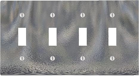 Amazon Meltingプラチナシルバーテクスチャメタル背景4 Toggle電気スイッチ壁プレート 8 38 X 4 69 In インテリア オンライン通販