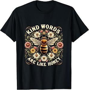 Christian Bee Kind Words are Like Honey Religous Cross Faith T-Shirt