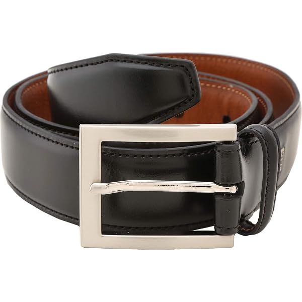 Brooks Brothers Mens Calf Textured Leather Belt Black 44 at  display picture 1