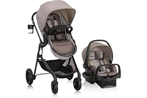 Evenflo Pivot Modular Travel System with LiteMax Infant Car Seat (Desert Tan)