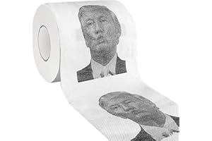 KRGIQN President Toilet Paper,Funny Novelty Gag Gift,Prank Gifts for White Elephant Exchange Gift,Christmas Stocking Stuffer,Birthday,1 Roll,3 Ply,300 Sheets