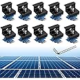 Anbte 10pcs Solar Panel End Clamp for Standard Unistrut, Aluminum 30mm/35mm Solar Panel Brackets with Nuts Bolts, Solar Panel Mounting Kit for Metal Roof, Tin Roof, Flat Roof, Sheet Roof, Black