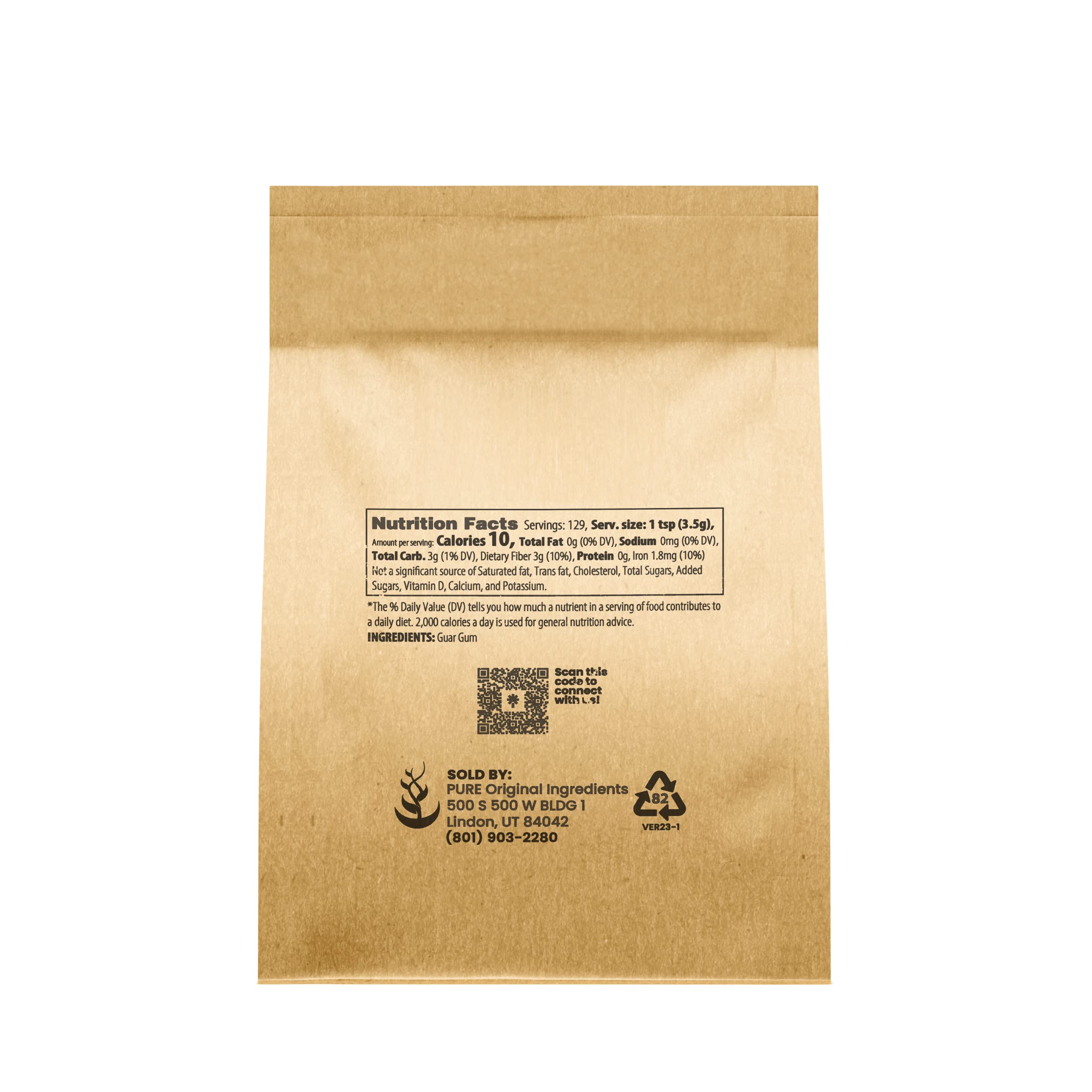 Pure Original Ingredients Guar Gum (1lb) From Guar Beans, Food Grade, Gluten Free