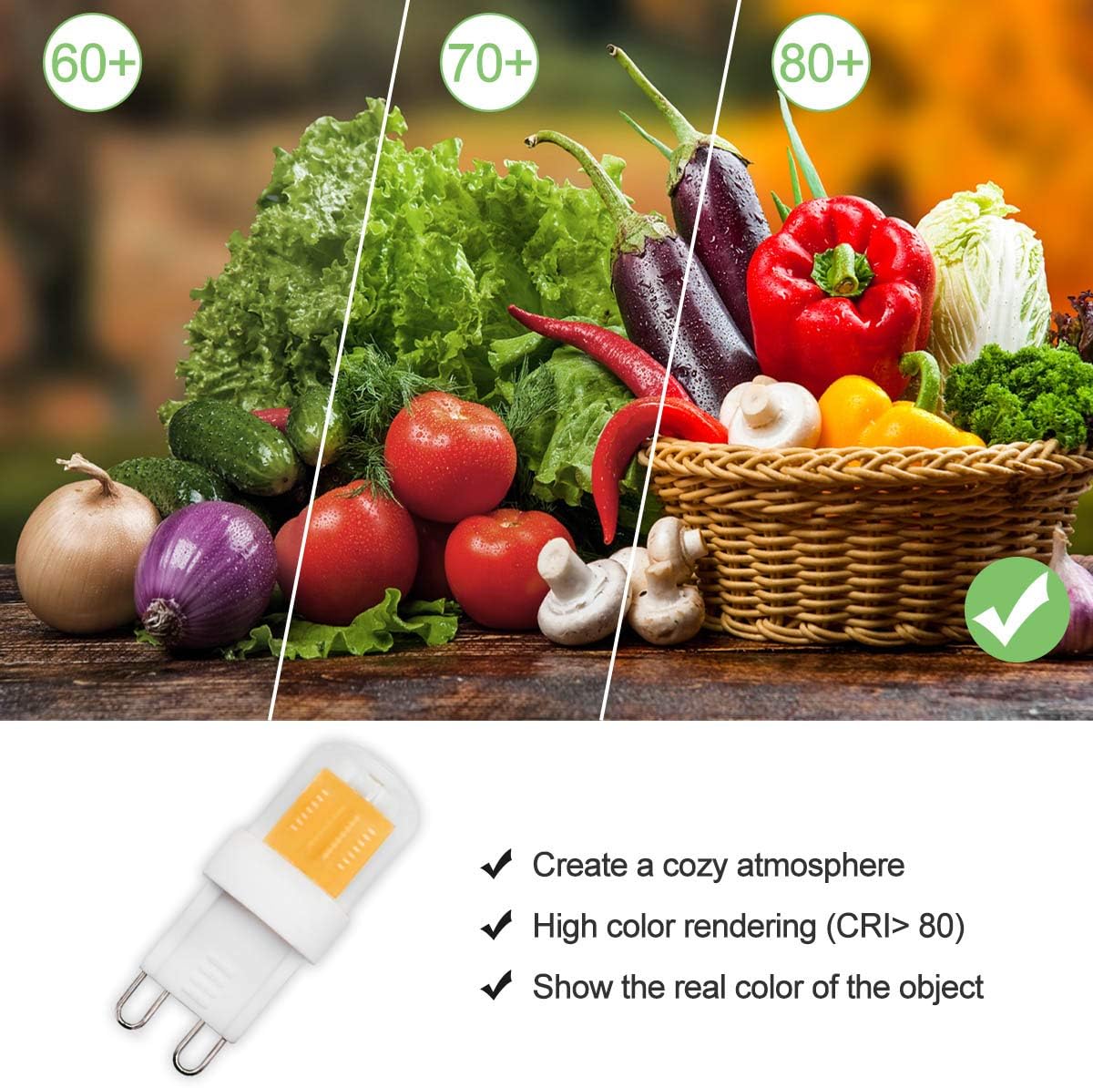 G9 LED Ceramic Base Light Bulbs Small Size 2W Equivalent to 20W 25W 28W Halogen Bulbs Clear Capsule 230V Replacement for Hood Light Ceiling Light Fittings G9 Bi-Pin Base Warm White 3000K (5 Pack) - Image 5