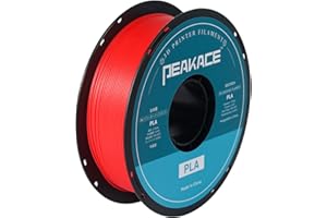 PEAKACE PLA 3D Printer Filament 1.75mm, High Fluidity, No Clogging, High-Speed Printing, Dimensional Accuracy +/- 0.03mm, 1kg (2.2lbs) Spool, 340 Meters, Red