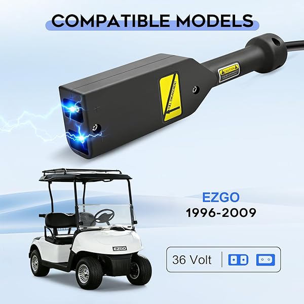 EPOWREY 18 AMP 36 VOLT GOLF CART BATTERY CHARGER FOR EZGO TXT WITH D STYLE PLUG
