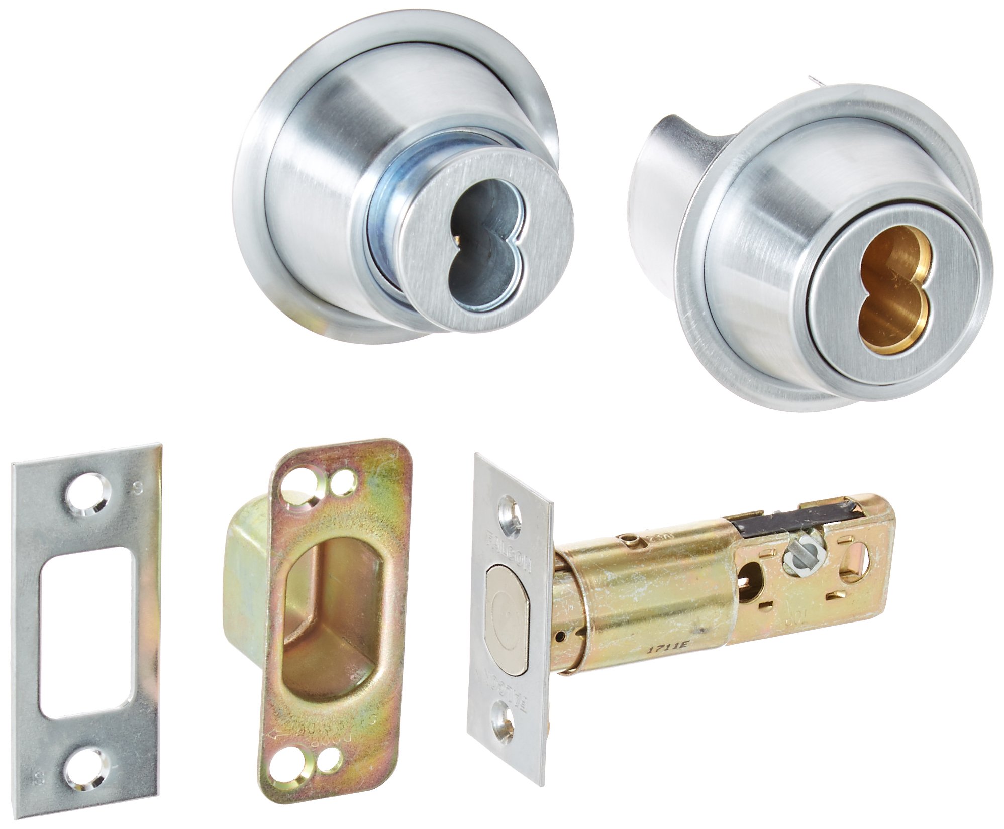 FalconD131BD 626 (SFIC) D100 Series Grade 1 Non-Handed Heavy Duty Deadlock, Deadbolt Chasis, Double Cylinder, Small Format Interchangeable Core, Satin Chrome Finish