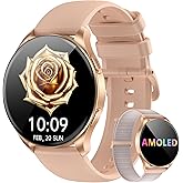 Blackview Smart Watch for Women(Make/Answer Calls), 1.43''AMOLED Touchscreen Fitness Tracker with 100+ Sports Modes, Heart Rate/SpO2/Sleep Monitor/2 Straps, Smartwatch for iPhone & Android