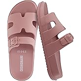 CUSHIONAIRE Orbit Waterproof EVA Womens Sandals -Comfortable Summer Slip On Slides for Women with Adjustable Buckle Strap