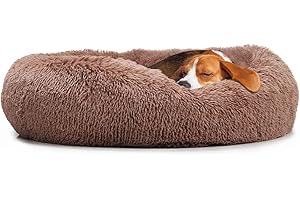 NONONFISH Anti Anxiety Calming Dog Beds for Medium Dogs,Fluffy Round Donut Cuddler Puppy Beds for Medium Dogs Washable,Soft Cozy Plush Cat Bed for Under 45 Lbs Pets
