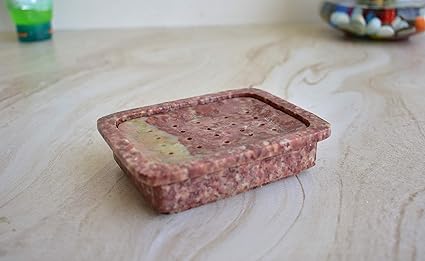 Kunhar Natural Marble Soap Dish Holder for Bathroom/Marble Soap Dish Holder for Bath Tub/Marble Soap Dish Holder for Wash Basin Beautifully Crafted Bathroom Accessory