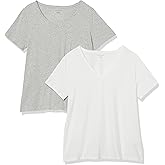 Amazon Essentials Women's Plus Size Short-Sleeve V-Neck T-Shirt