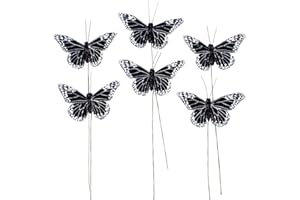 Berfutall-Feather Butterfly Decoration Set of 12 pcs Black Butterflies Butterfly Party Decorations Halloween Decoration Home Decoration…
