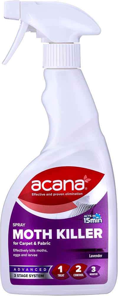 Acana Carpet & Fabric Freshener 500ml Moth Killer Spray Lavender