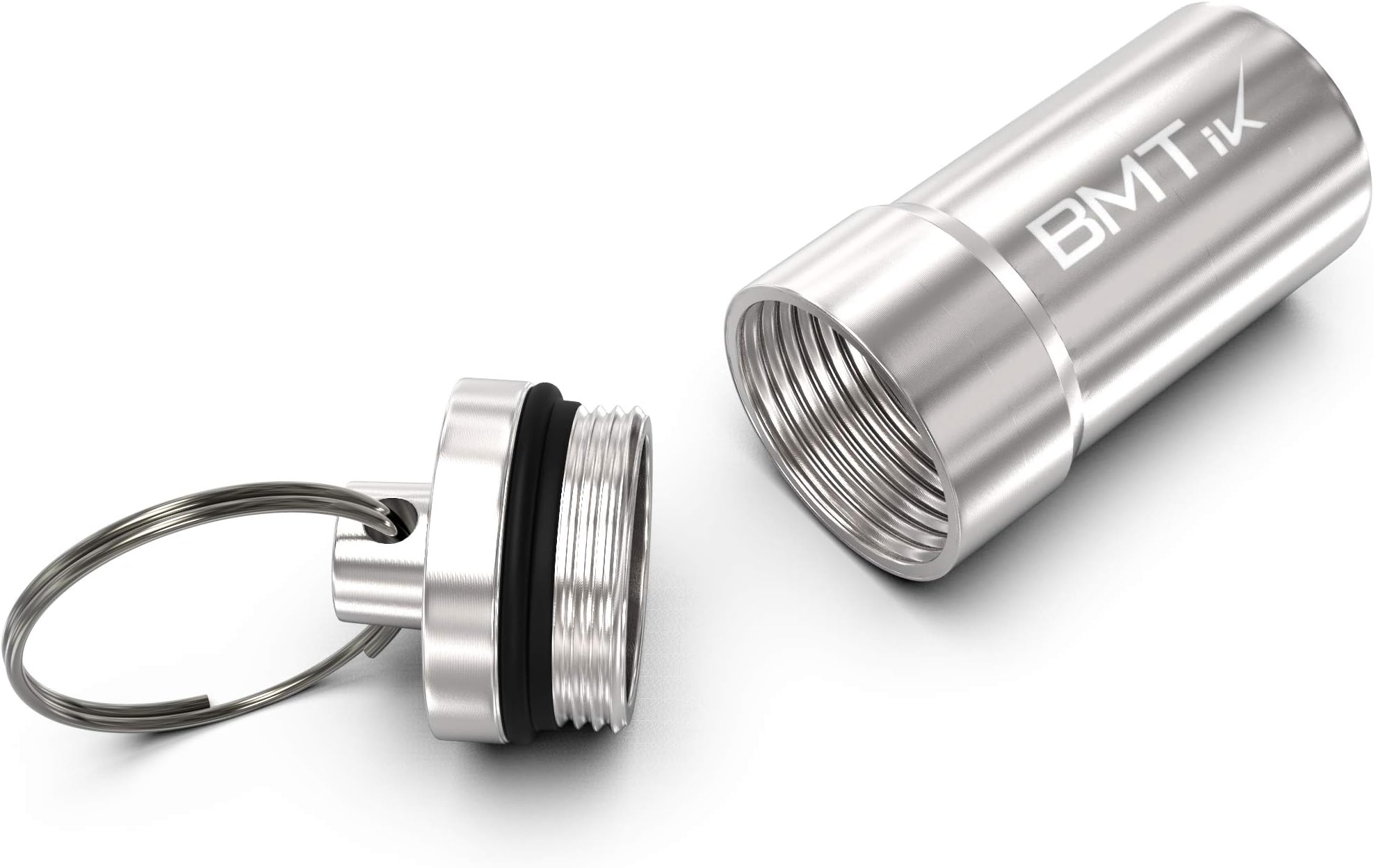 BMTick Water-Proof Mini Tobacco Tin Capsule (Large Size - Silver Chrome Colour)
