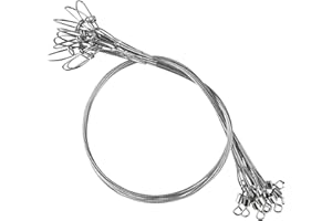 QISHUO Steel Swivel Fishing Leaders Freshwater Wire Stainless Fishing Leader Saltwater Fishing Rigs Wire Leaders Lures White Nickel