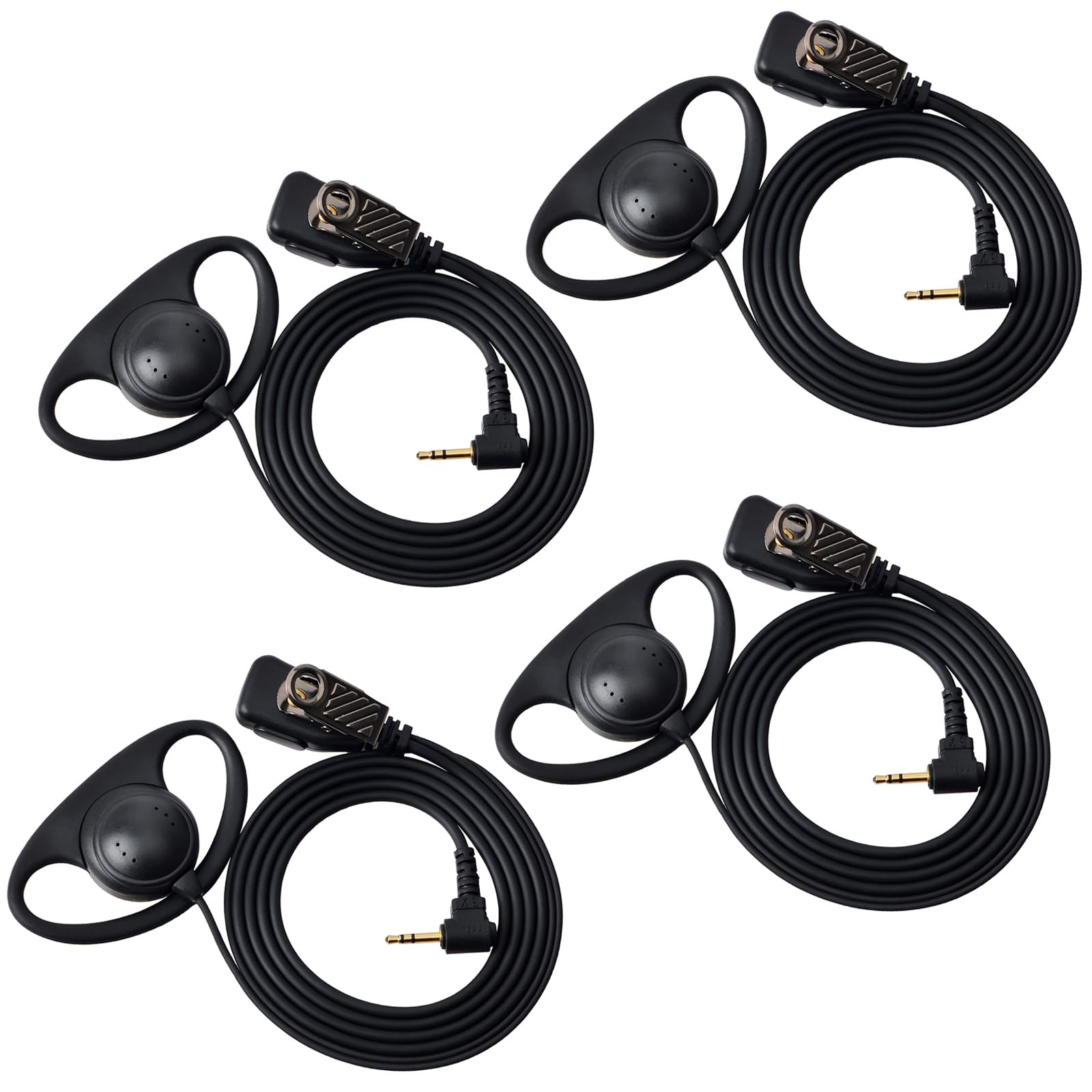 HYS D Shape 2.5mm Earpiece with Mic Walkie Talkie Headset Compatible with Motorola Talkabout TLKR T6 T60 T82 T82 Extreme T92 Two Way Radio (4)