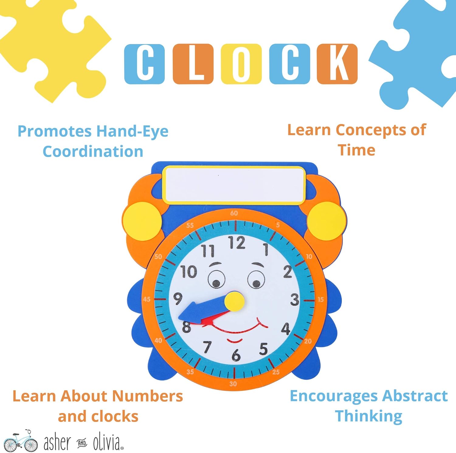 Wooden Toddler Puzzles and Rack Set - (6 Pack) Bundle with Storage Holder Rack and Learning Clock - Kids Educational Preschool Peg Puzzles for Children Babies Boys Girls - Alphabet Numbers Zoo Cars: Toys & Games