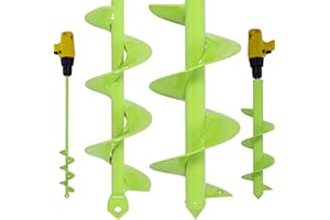 TCBWFY 2 Pack Garden Auger Drill Bit for Planting,3.5"x16" & 1.6"x16.5" Rapid Planter Bulb&Bedding Plant Auger,Earth Drill for 3/8" Hex Drive,Fence Post,Umbrella Hole Digger