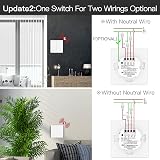 MOES ZigBee Smart Wall Light Switch 2-Gang White No Neutral Wire Required view 4