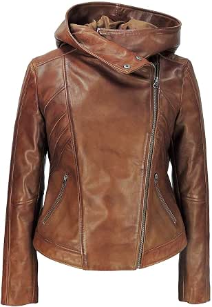 Sasha - Chaqueta de piel con capucha para mujer, XS : Ropa, Zapatos y  Joyería - Amazon.com