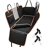 KYG Dog Car Seat Cover for Back Seat with Extra Cover, Waterproof Dog Car Seat Protector with Mesh Window, Dog Hammock for Ba