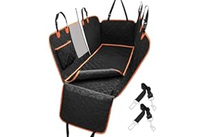 KYG Dog Car Seat Cover for Back Seat with Extra Cover, Waterproof Dog Car Seat Protector with Mesh Window, Dog Hammock for Ba