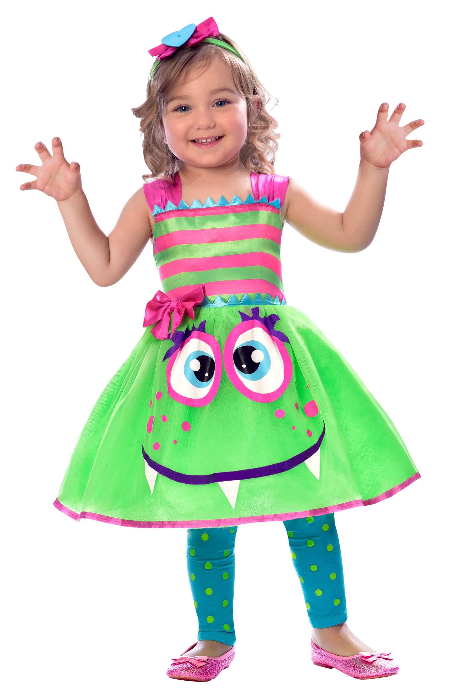 amscan 9903396 Child Girls Cute Monster Dress Fancy Dress Costume (Age 2-3 Years)