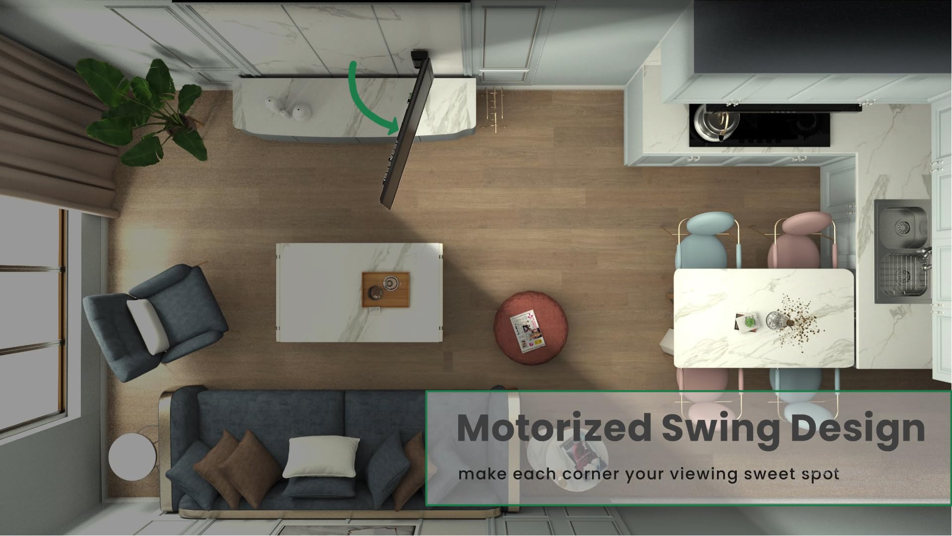 ynVISION.DESIGN Motorized Swing Out Wall Mount Bracket for 32