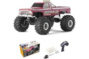 FCXㅤ FCX24 FMS 1/24 Smasher Monster RC Crawlers - FCX24 RC Truck 8km/h 2 Speed Transmission for Adults, 2.4Ghz Remote Control Car RTR with USB Charger (Red)