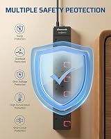 DEWENWILS 6 Way Surge Protected Extension Lead 3M 13A 6 Gang White view 3
