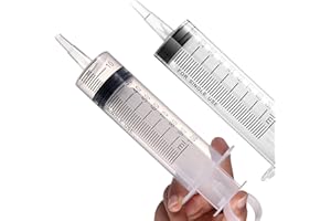 HUOBAOPAO 2 Pack Large Syringes (100 ML), Plastic Garden Industrial Syringes for Scientific Labs, Measuring, Watering, Refilling, Filtration Multiple Uses ，More Size Choice：150ML