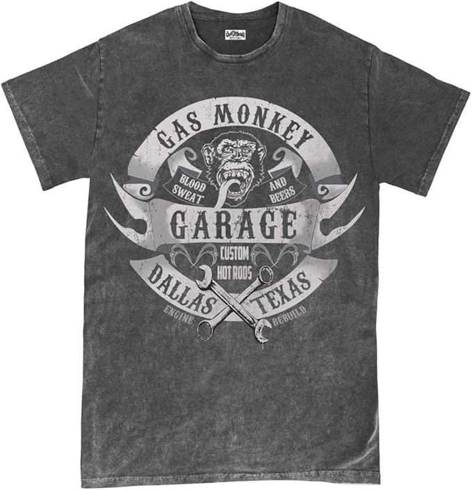 Gas Monkey Garage �Wrenches &amp; Banners� (Charcoal) TShirt