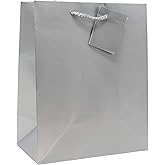 allgala Gift Bags, 12 Pack Durable 9x7x4 Inch Medium Size Silver Gift Bags with Handles for Birthday, Wedding, Party Supplies, Baby Shower, Holidays, Chirstmas