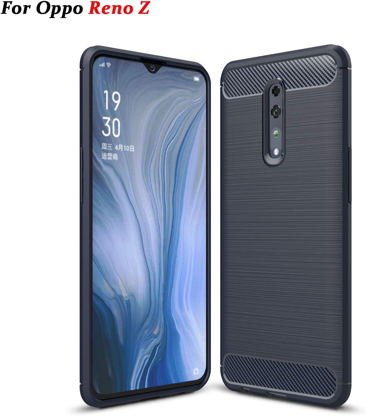 XunEda Oppo Reno Z Case, Ultra Thin Silicone TPU Shockproof Protective Silicone Case Cover Skin for Oppo Reno Z Smartphone（Blue）