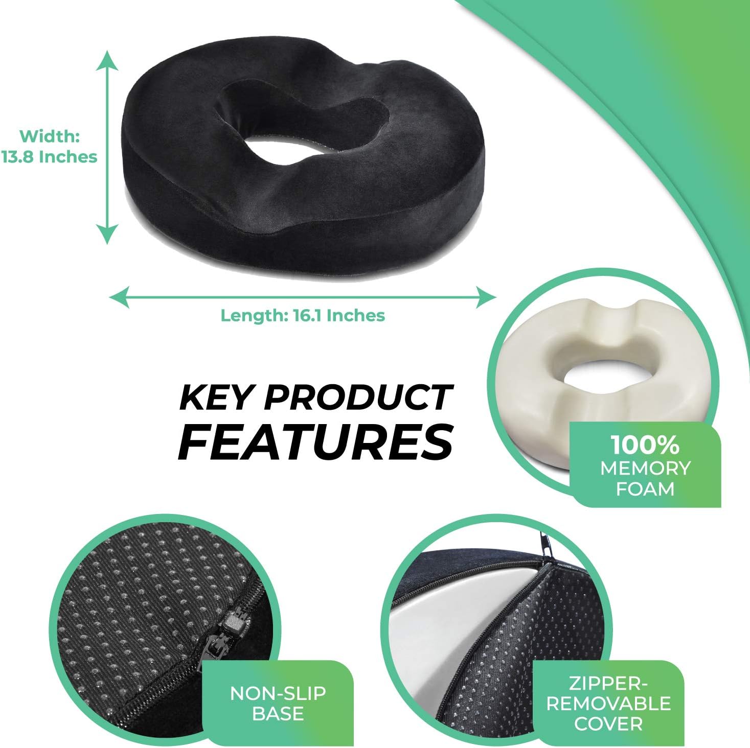 Donut Pillow for Tailbone Pain - Tailbone Pain Relief Cushion for Back and Sciatica Relief, Surgery Recovery, Pregnancy Support - Coccyx Cushion & Memory Foam Seat Cushion to Relieve Chair Pressure: Home & Kitchen