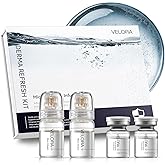 VELORA Micro Infusion System for Face - Hydrating Peptide & Hyaluronic Acid Serum Set, Skin-Smoothing Radiance Set with 0.25mm Stamp, At-Home Facial Kit (3 Month)