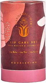 Wanderflower Lip Care Set Rosehip Jojoba Scrub Balm Tint Cruelty Free Vegan view 3