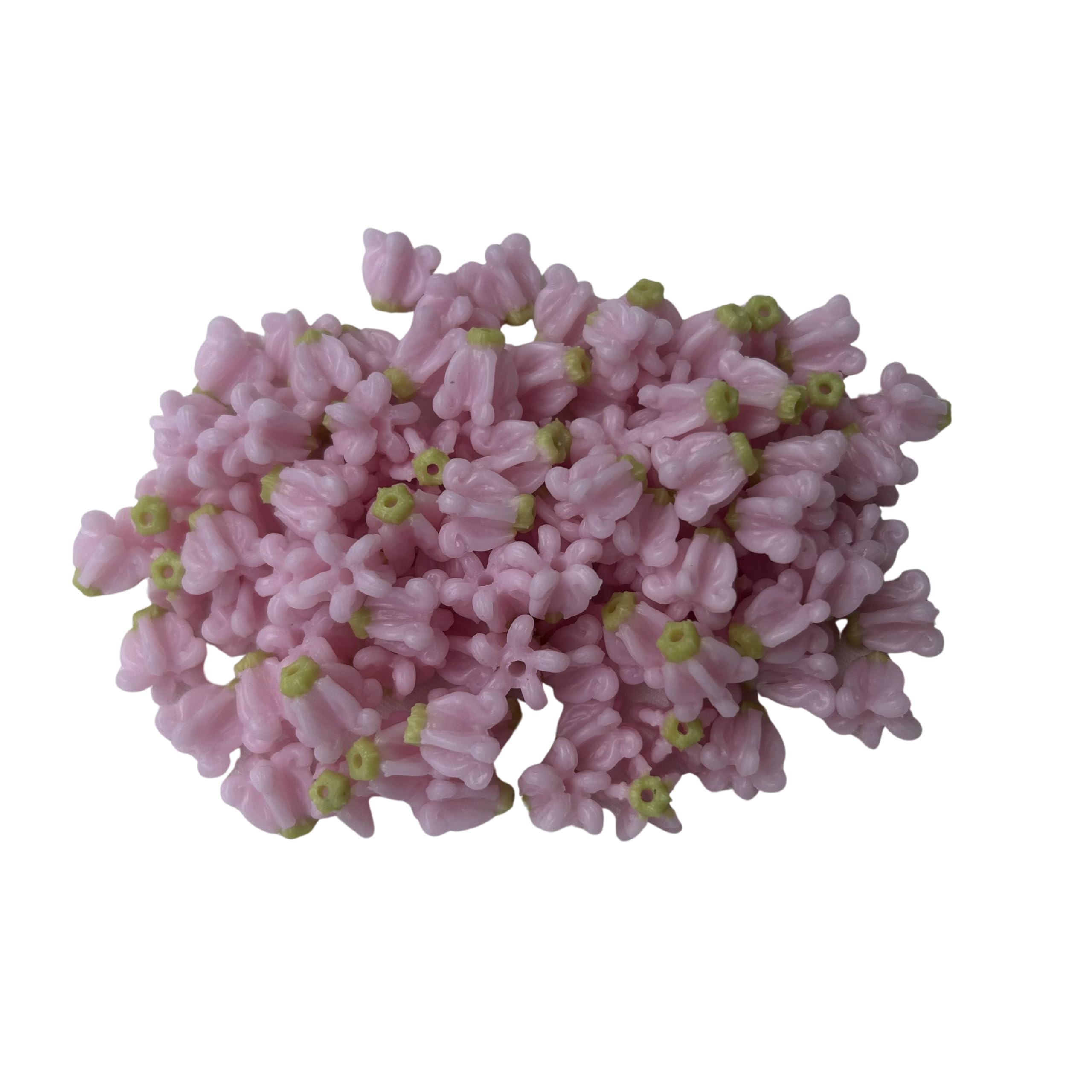 Photo 1 of 100 PCS Medium Light Pink Crown Flower Clay Beads (06) for Jewelry Making DIY Craft Supplies 14 mm