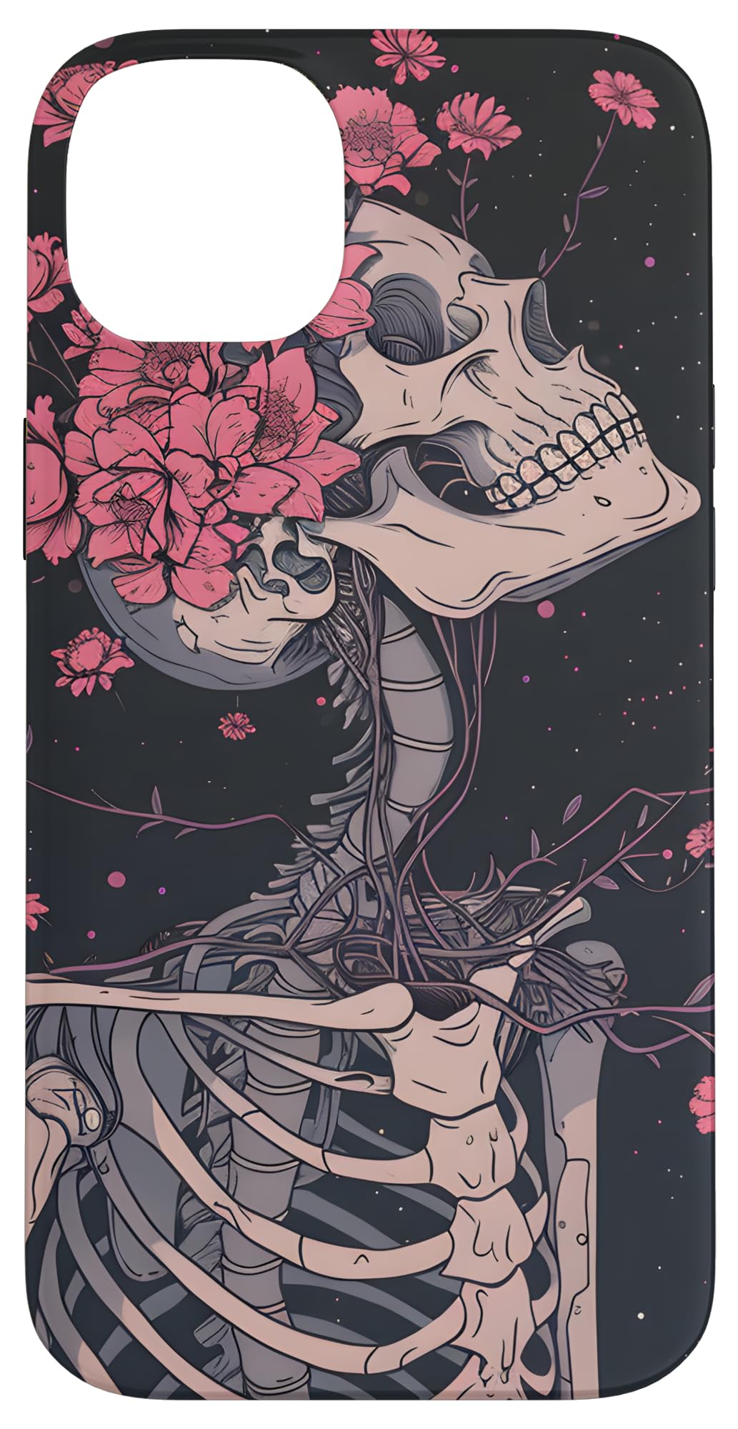 Skeleton Vintage Wildflower - Pink Flowers Case for iPhone 14 Plus