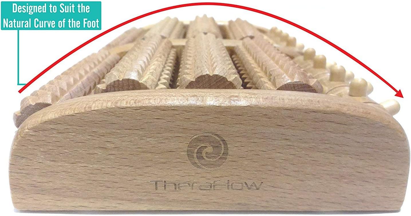 TheraFlow Large Dual Foot Massager Roller. 2020 Updated Version. Relaxation, Foot Pain, Plantar Fasciitis & Stress Relief. Includes Full Laminated Chart & Instructions. New Rubber Grips. Gift Package: Health & Personal Care