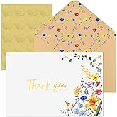 Thboxes 100 Pack Thank You Cards with Envelopes, 4x6 Inch Thank You Cards Bulk Blank Card Notes with Stickers Greeting Card for Wedding, Baby Shower, Easter, Graduation, Mother's Day, Teacher's Day