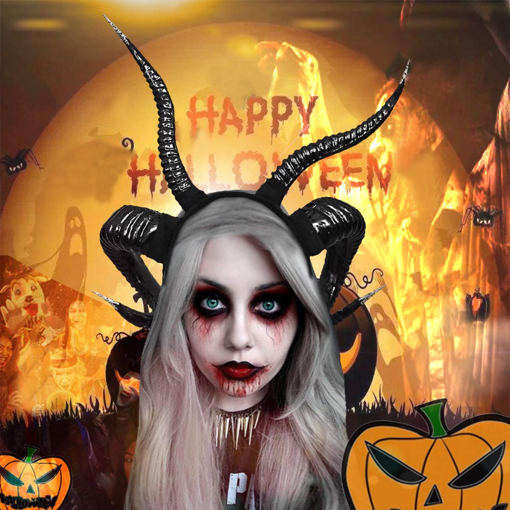 Horn Headband Cosplay Gothic Sheep Horns Punk Hair Headpiece Halloween
