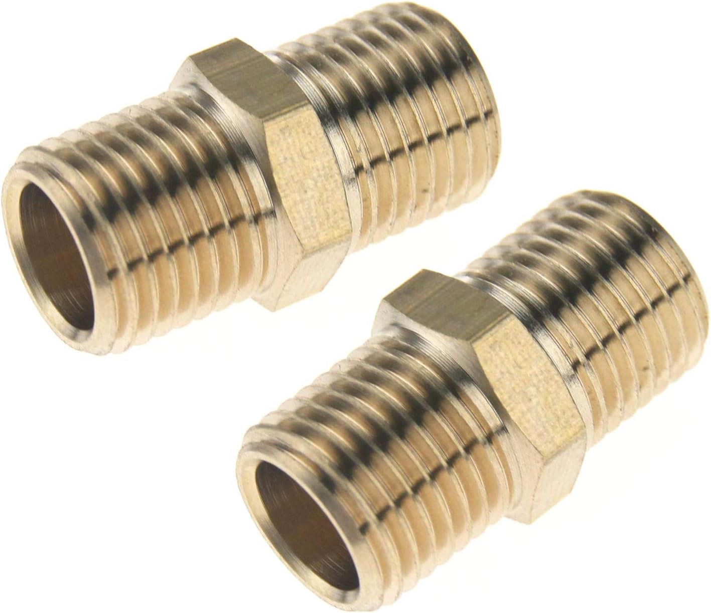 D2D 2pcs 1/4 Inch BSP MaleMale Connector AirbrGGh Hose Adaptor Thread