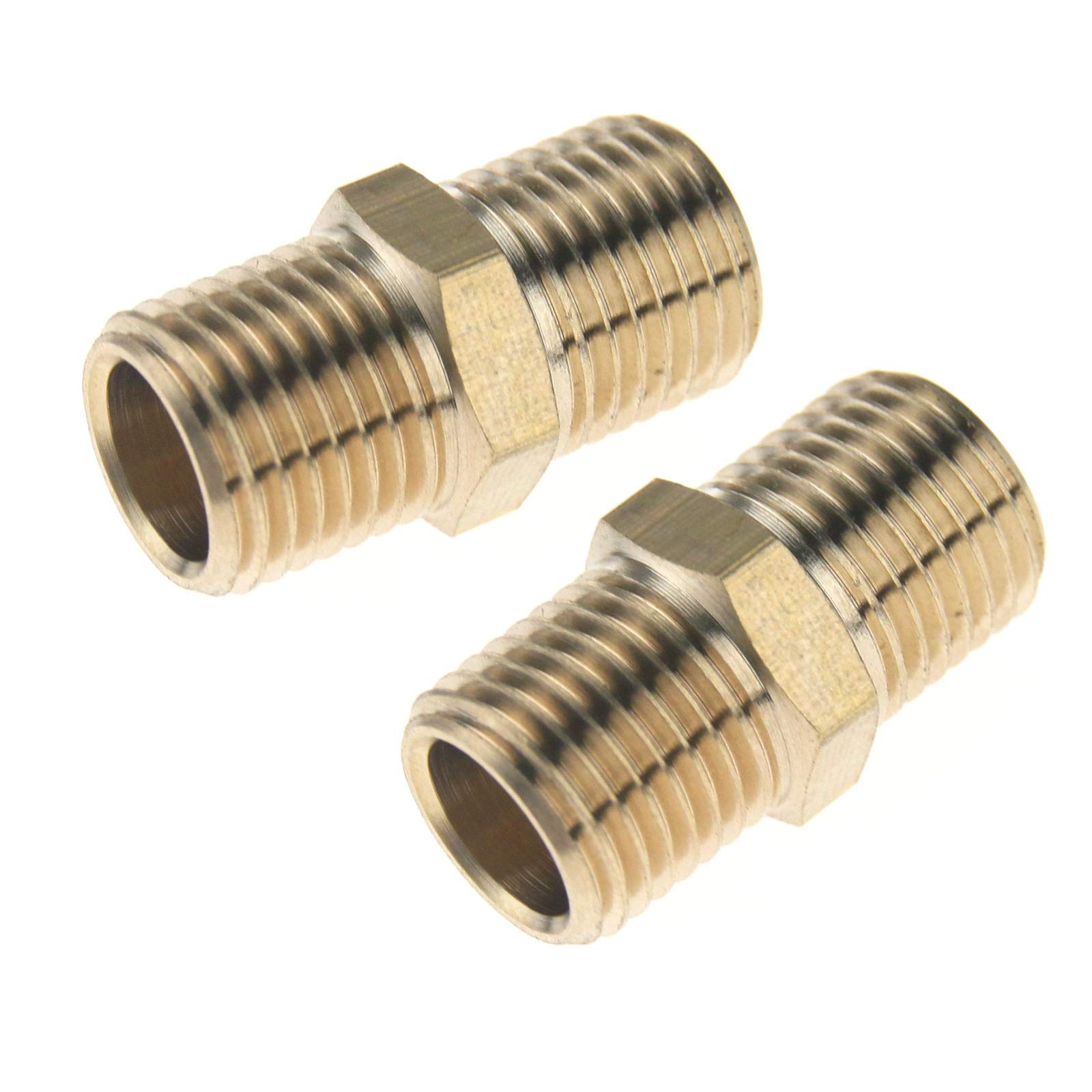 D2D 2pcs 1/4 Inch BSP Male-Male Connector AirbrGGh Hose Adaptor Thread Air Line Hose