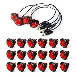 MADCATZ 20 Pcs of 3/4 Inch Side Marker Red Lens