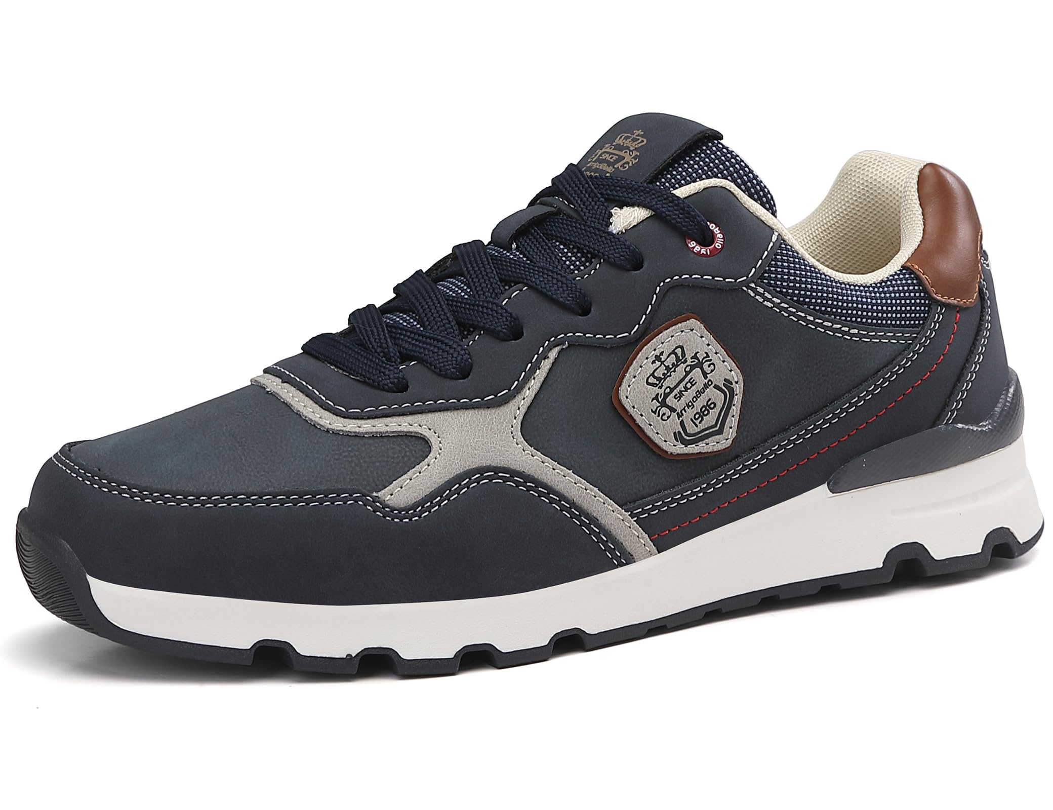 ARRIGO BELLO Schuhe Herren Sneaker Leather Freizeitschuhe Business Walkingschuhe Atmungsaktive Sportschuhe Größe 41-46 (A4 Blau, Größe_45)