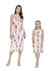 Matching Hawaiian Luau Mother Daughter Halter Dress