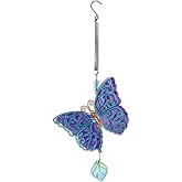 Sunset Vista Designs Garden Party - Hanging Metal and Glass Bouncy Ornament, 16.15" Long, Honeycomb Bee